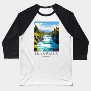 A Pop Art Travel Print of the Huka Falls - New Zealand Baseball T-Shirt